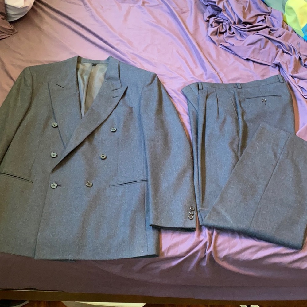 Black Wool Givenchy Suit 40R